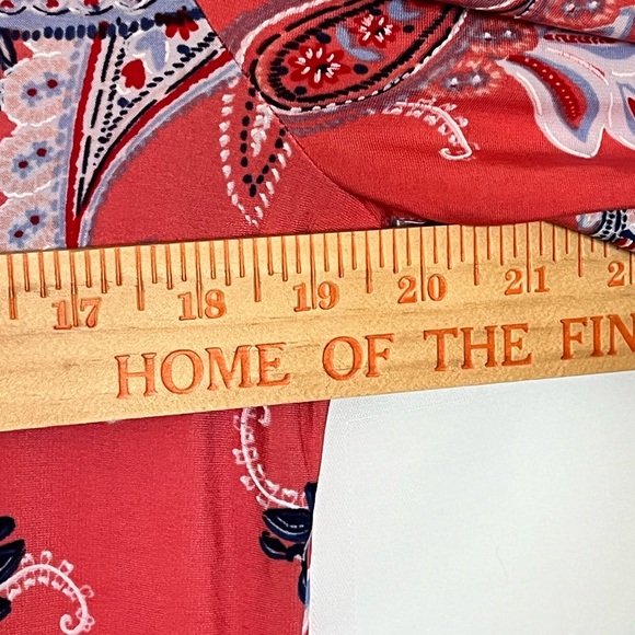 Sandra Darren women’s size 8 Paisley, coral color and blue - Picture 6 of 6